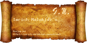 Imrich Malakiás névjegykártya